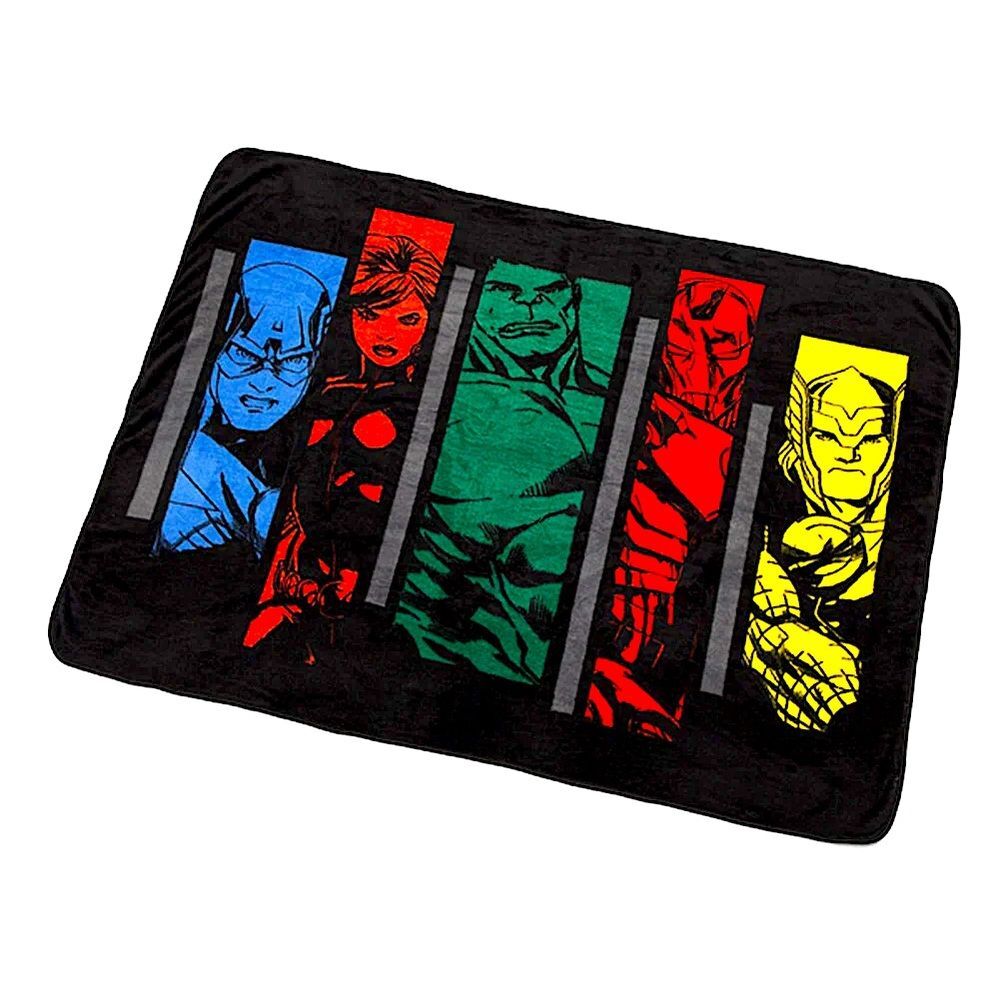 NEW Marvel Comics Avengers Team Assemble Strips Fleece Blanket